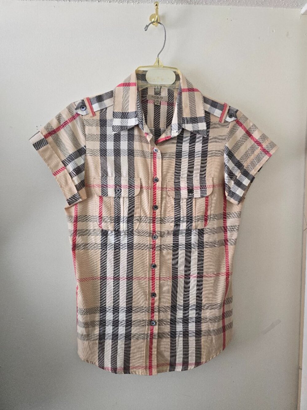 Classic Burberry Plaid Button Up Shirt